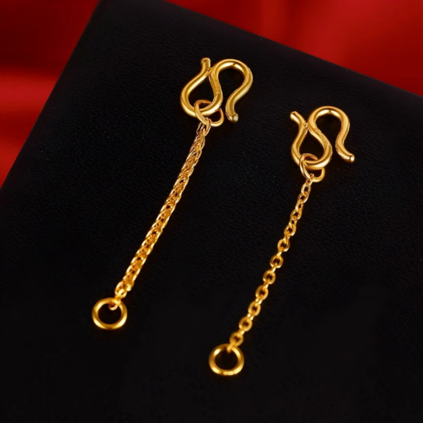 24K 999 Gold Extension Chain Chopin O-shaped Extend Chain D.I.Y Accessories Multipurpose