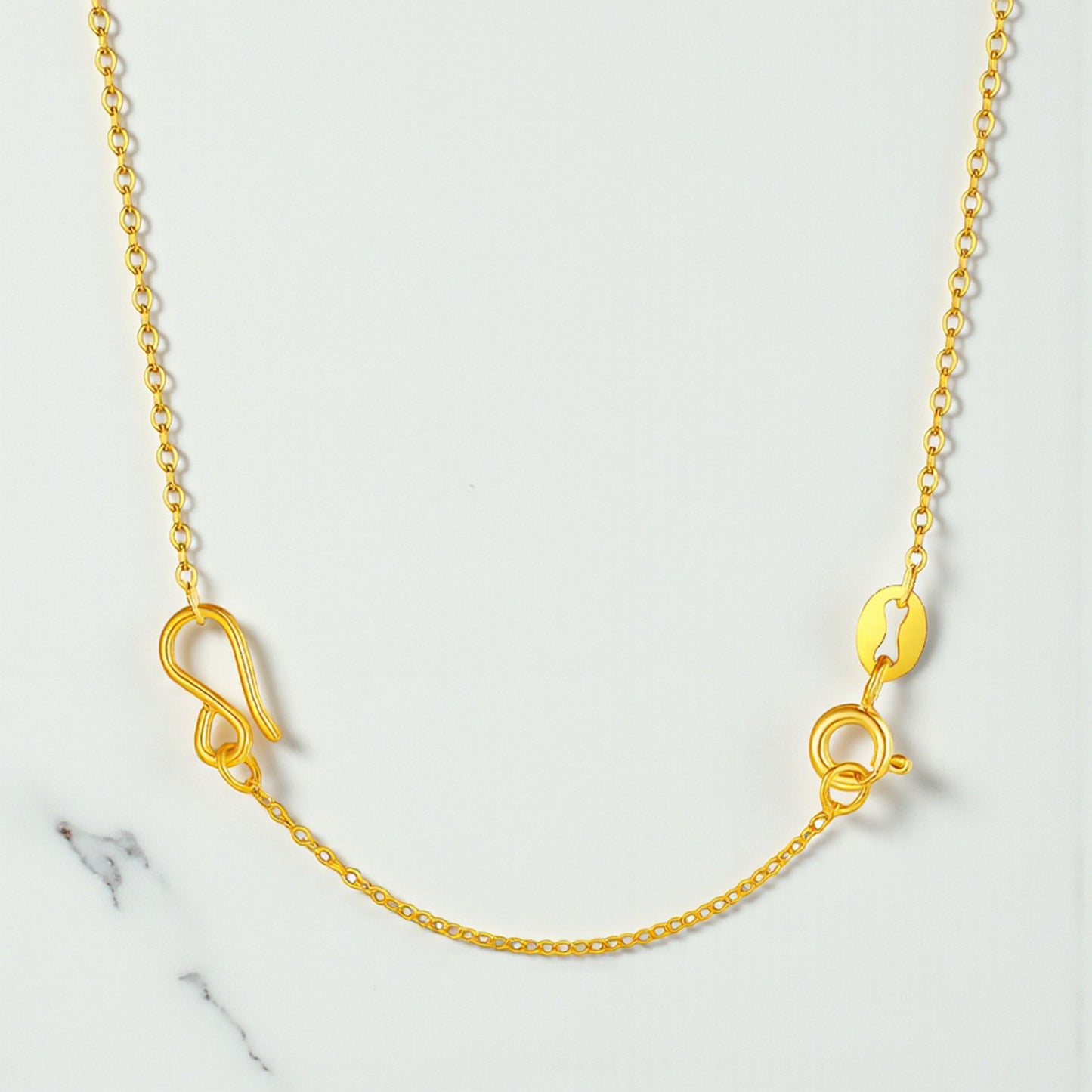 24K 999 Gold Extension Chain O-shaped Extend Chain D.I.Y Accessories Multipurpose