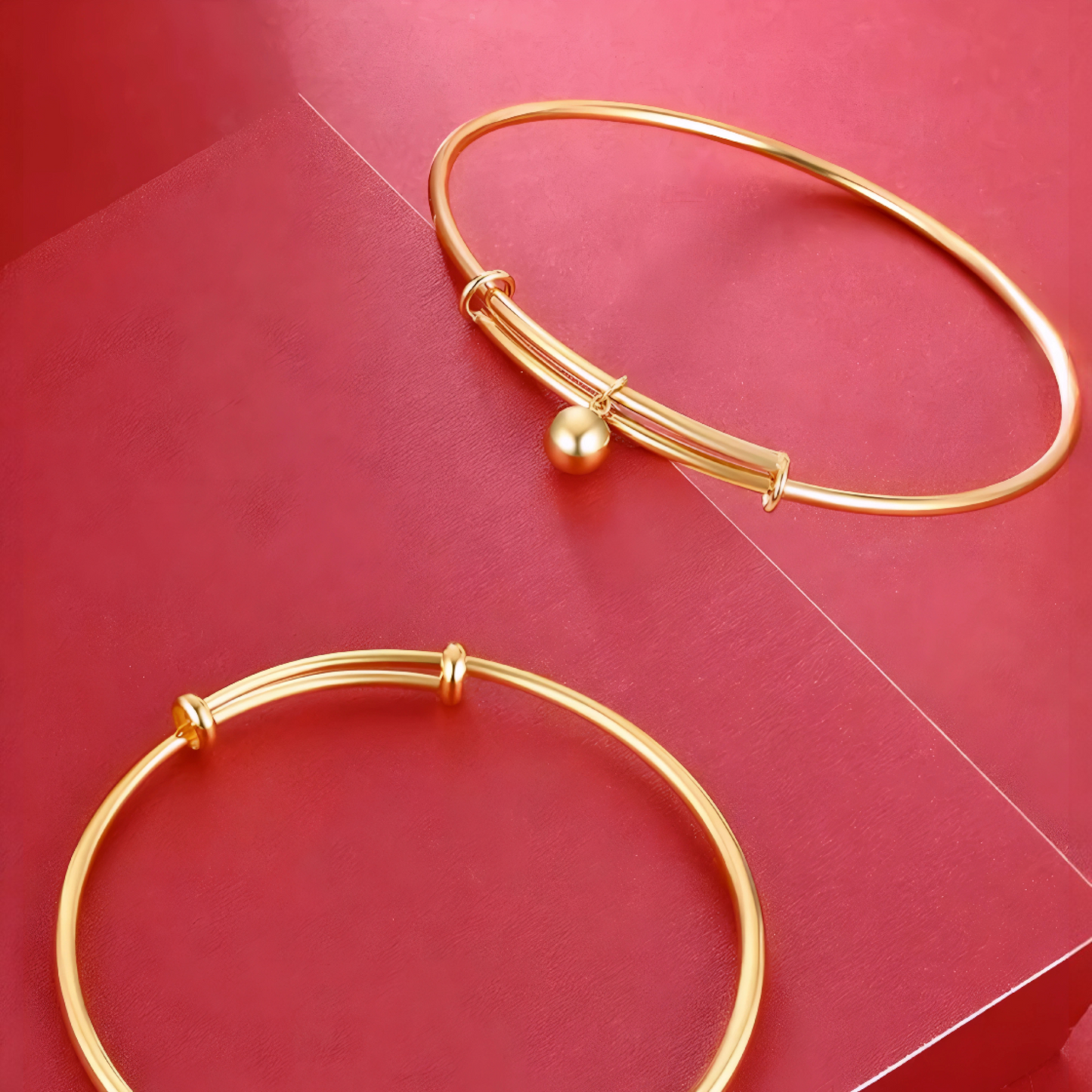 18K Gold Minimal Simple Band Bangle Bracelet