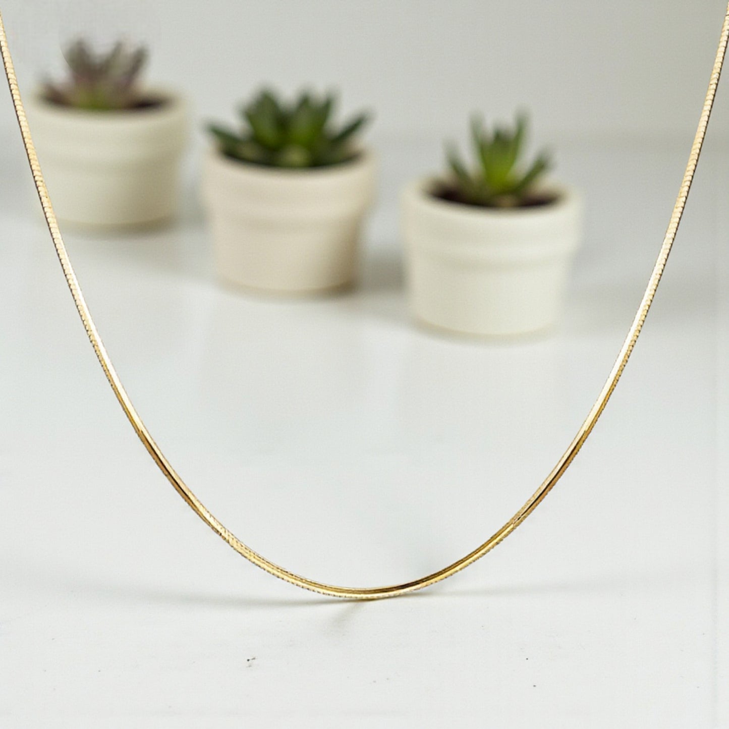 18K Yellow Gold Rose Gold Luxurious Snake Bone Chain Necklace