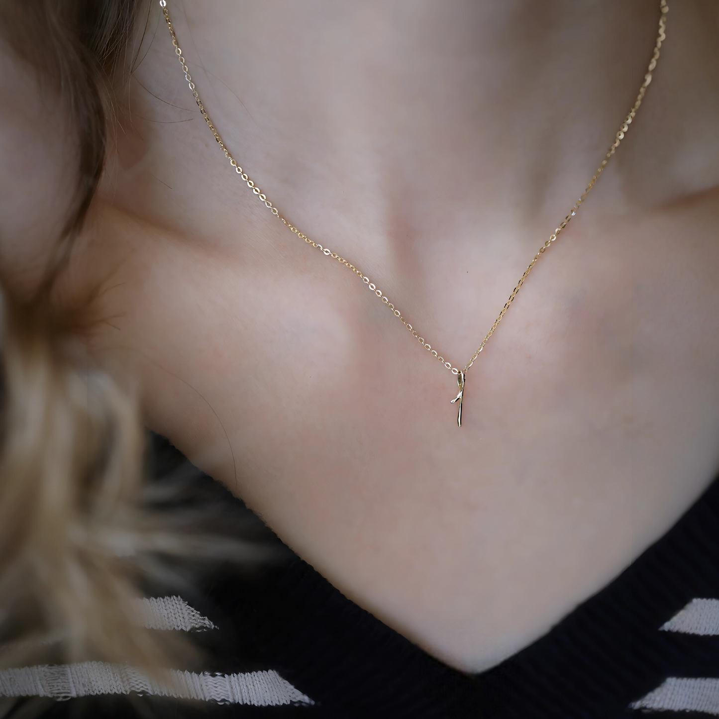 9K Gold Minimal Dainty Simple Number Pendant D.I.Y Charm