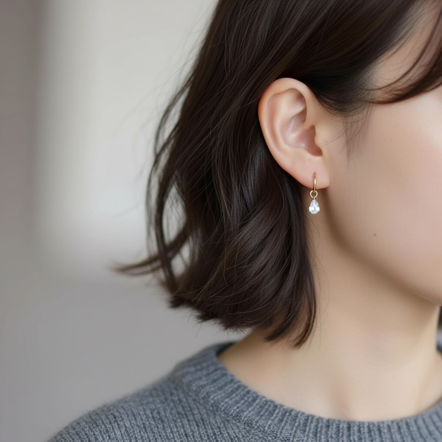 14K Gold Minimal Dainty Delicate Teardrop D.I.Y Charm Pendant