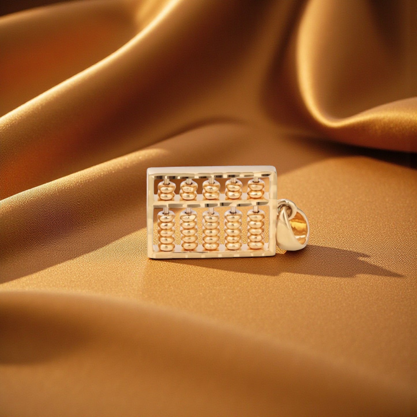 18K Rose and Yellow Gold Abacus Charm Pendant