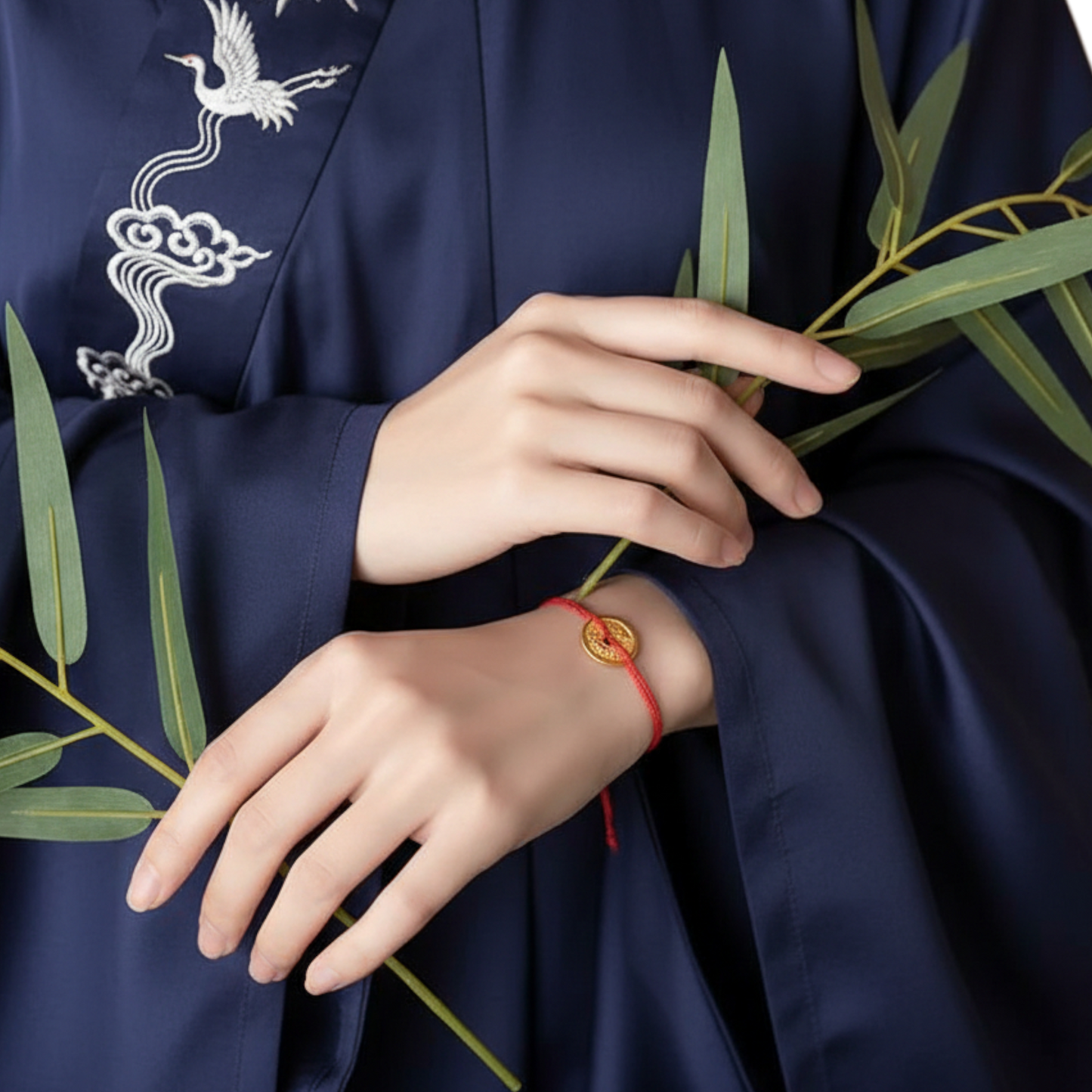 24K 999 Gold Vintage Chinese Hand-Engraved Hammered Coin Pendant