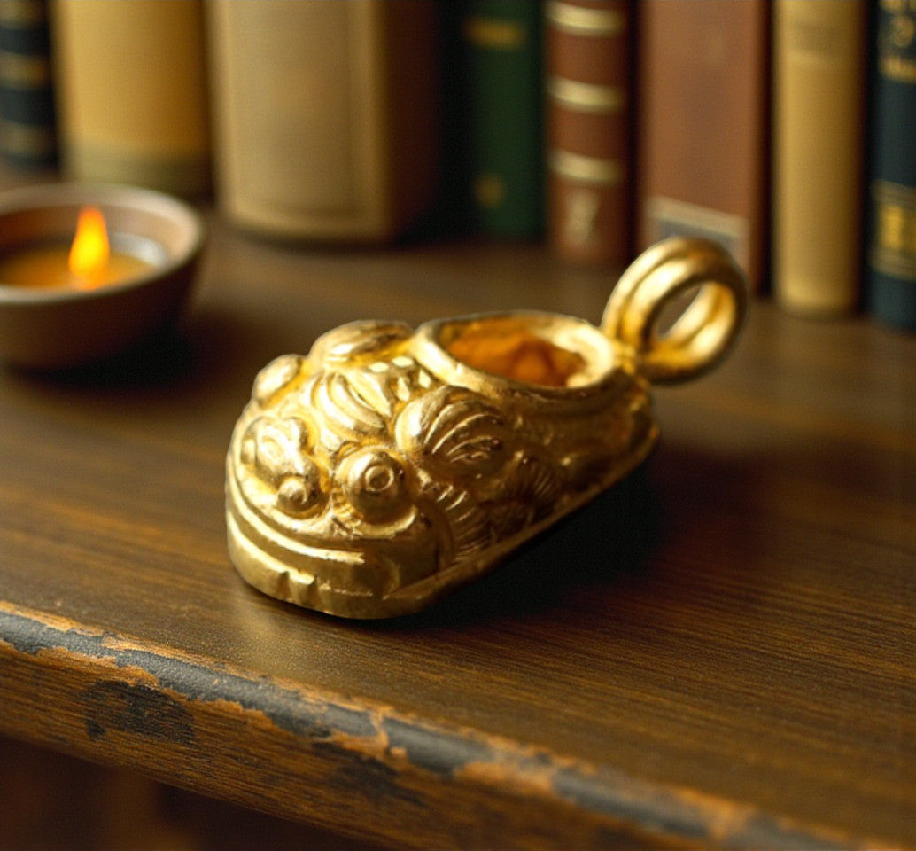 24K 999 Gold Small Lucky Tiger Head Shoes D.I.Y Charm Pendant