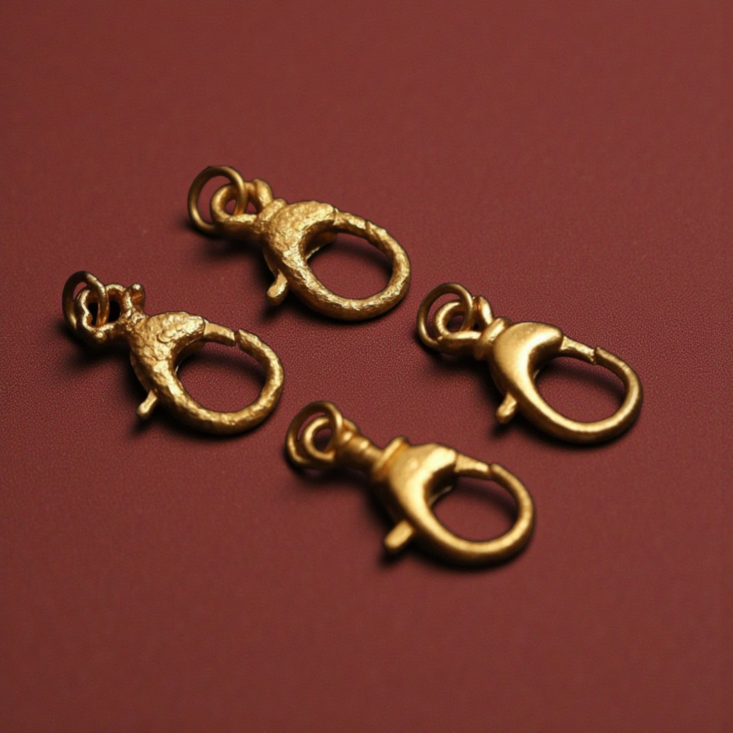 24K Gold D.I.Y Universal Hammered Matte Connector Hook Lobster clasp
