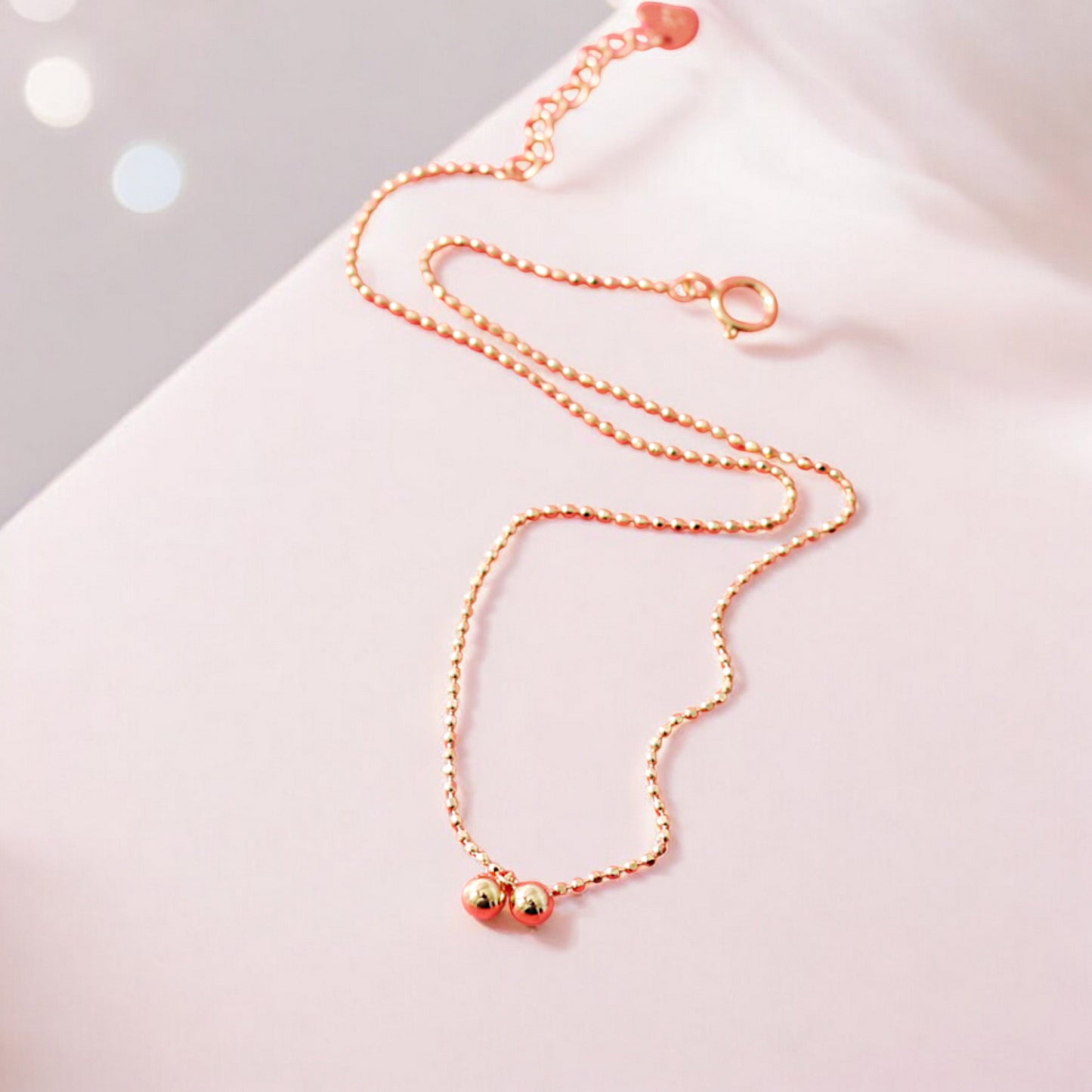 14K Real Gold Minimal Beads Bracelet and Anklet