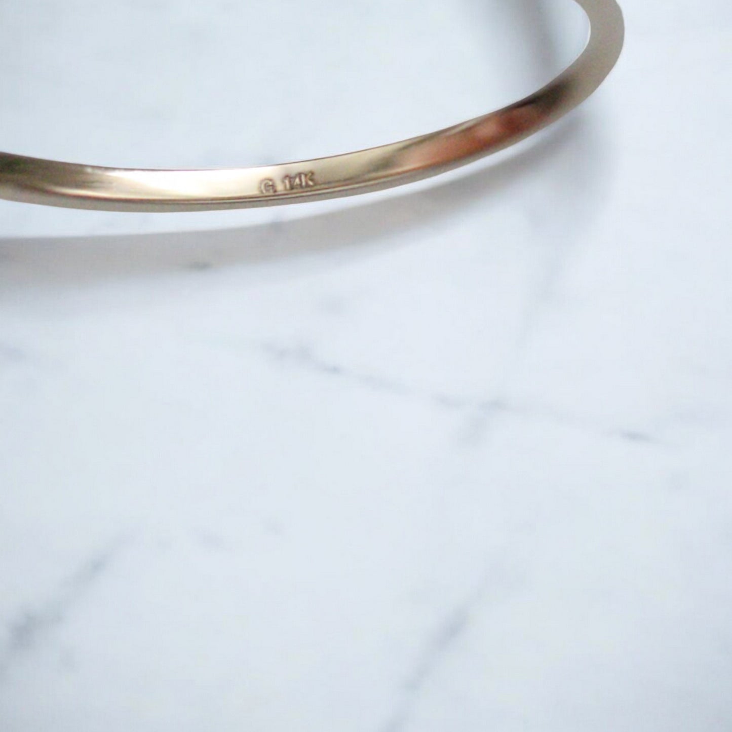 14K Pure Gold Minimal Style Zircon Round Stacking Ring