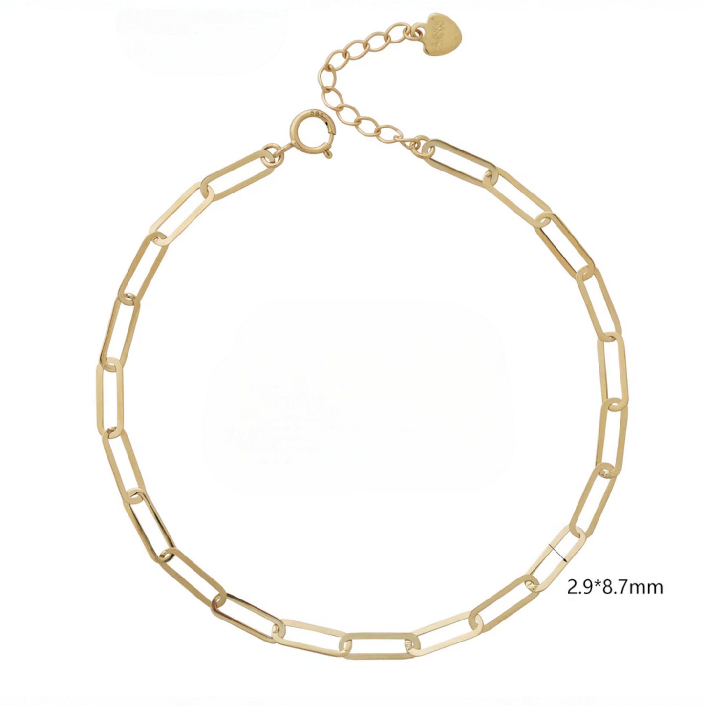 14K Gold Minimal Chain and Link Bracelet Necklace