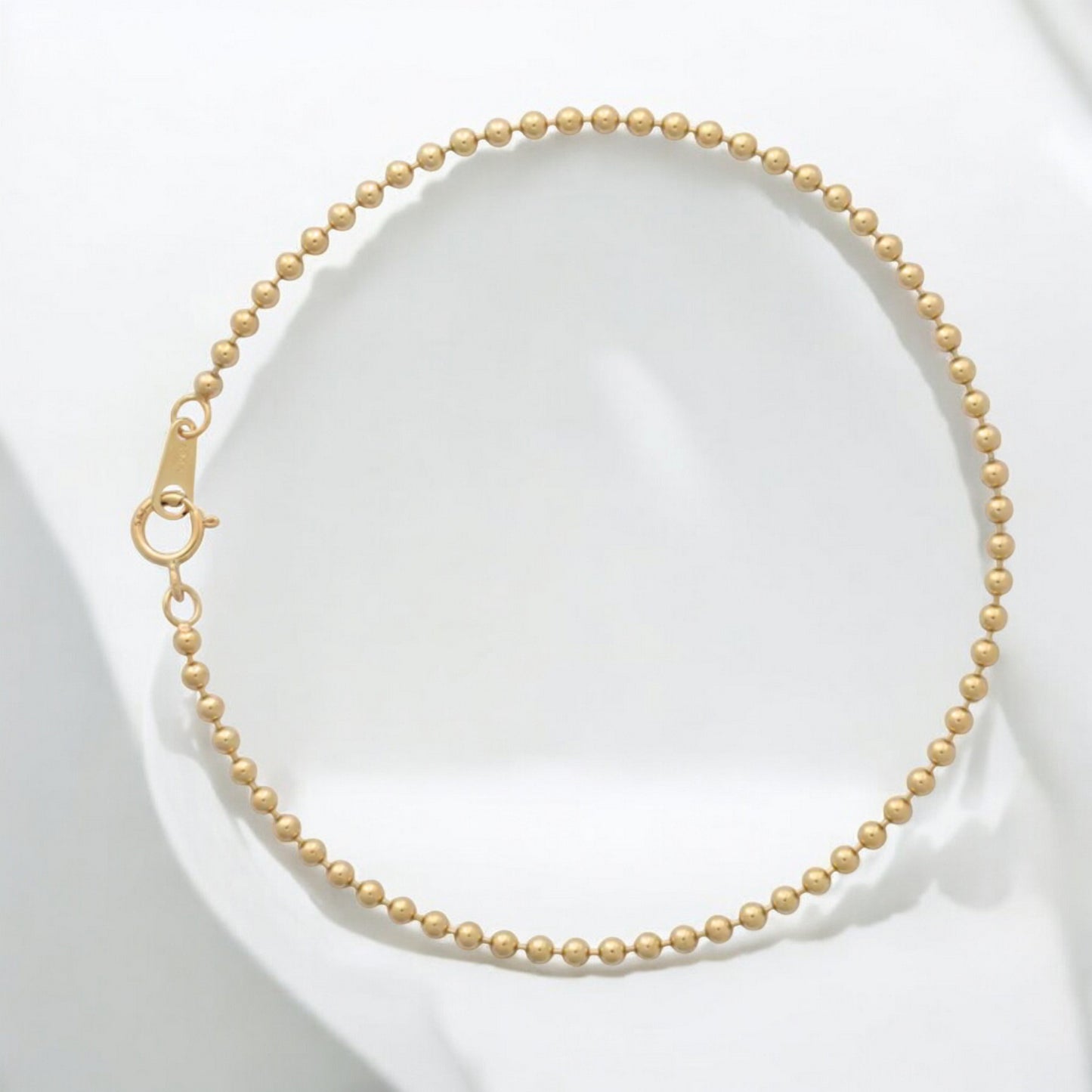 14K Gold Minimal Beads Gold Bracelet