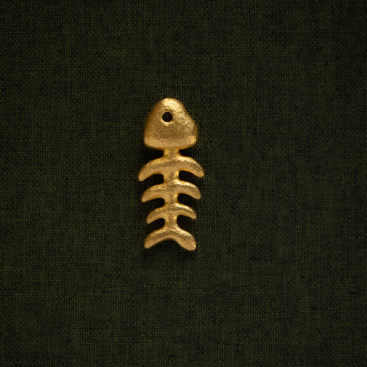 24K 999 Pure Gold Mini D.I.Y Fish Fish Bone Charm