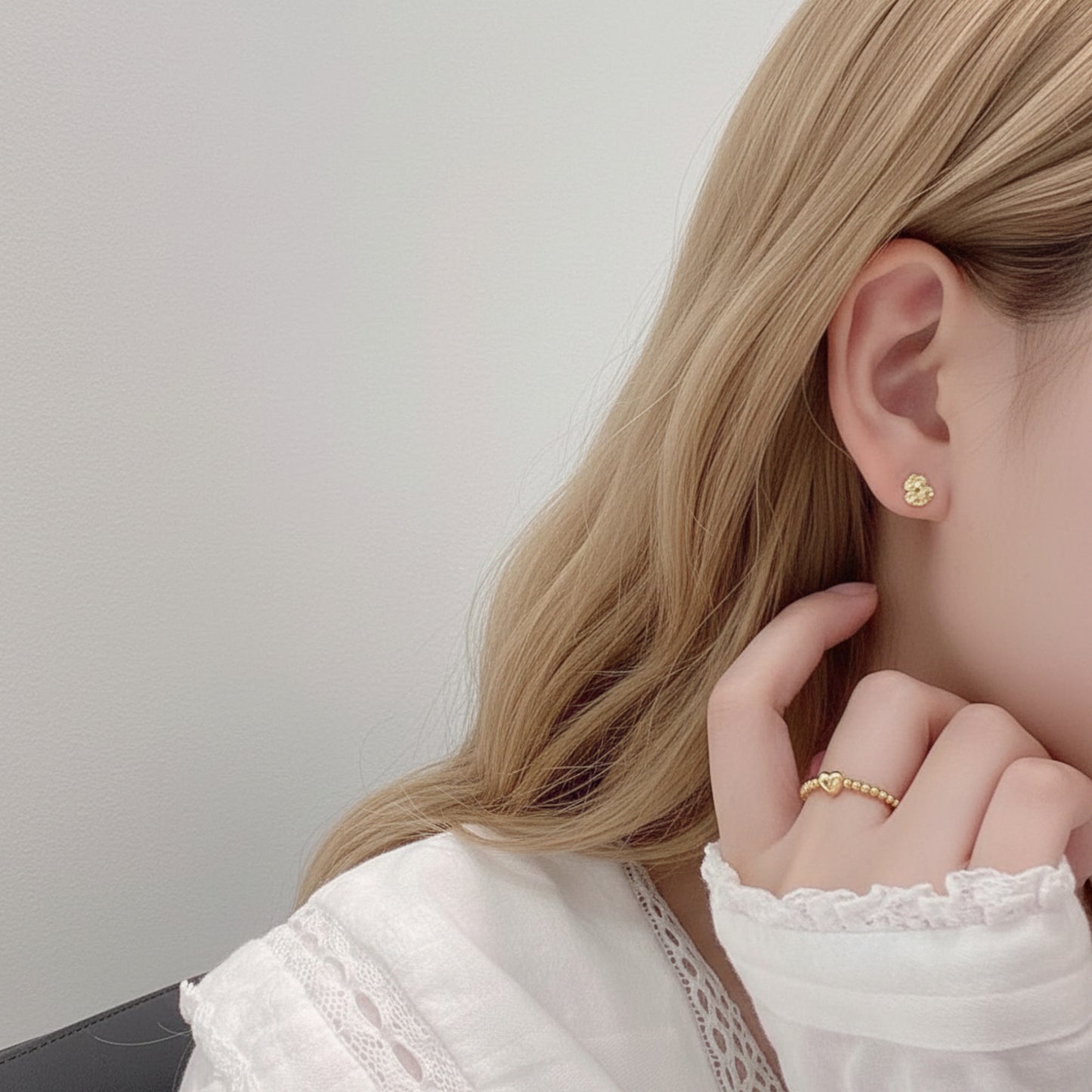 24K Real 5G Gold Mini Sparkling Gourd Stud Earrings