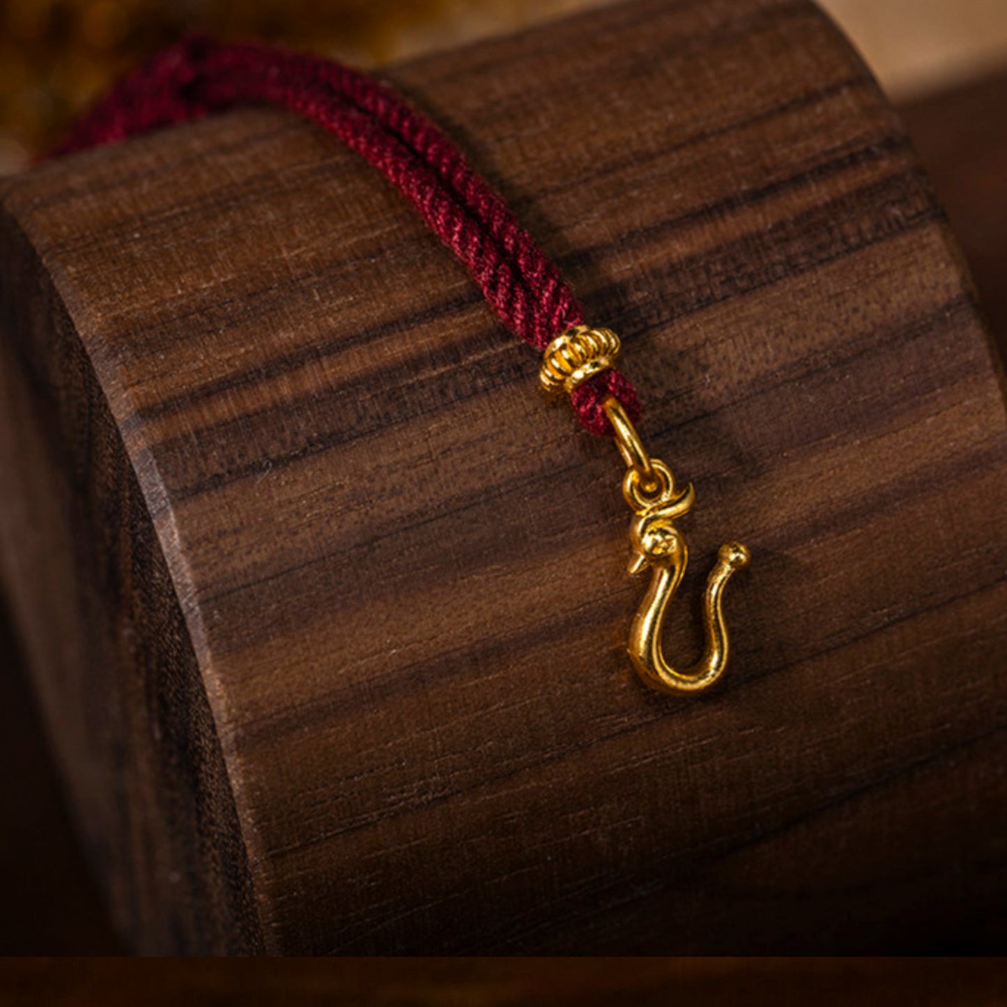 24k 999 Gold Lucky Bag Charm Red String Bracelet