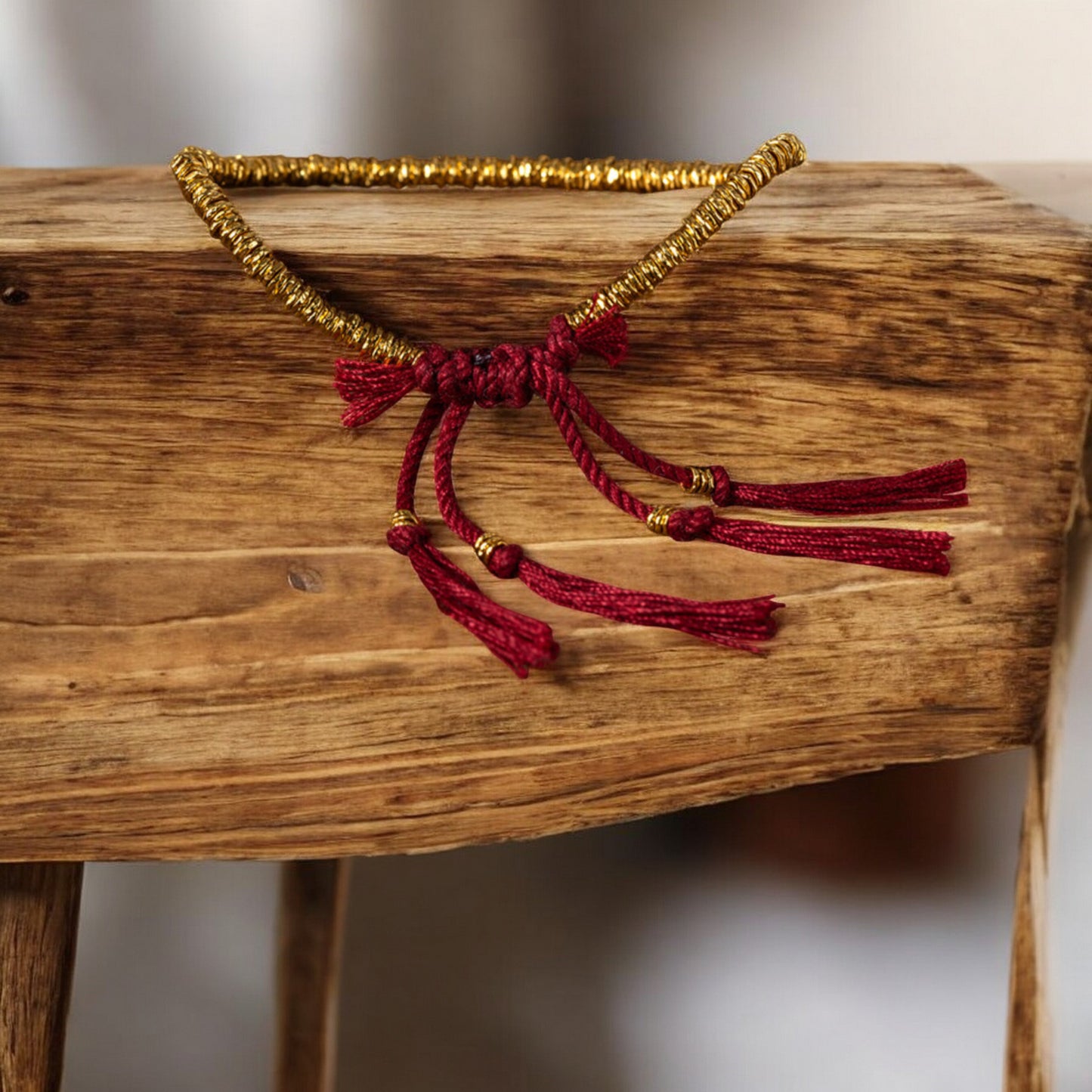 24k 999 Gold Beads Red String Adjustable Bracelet