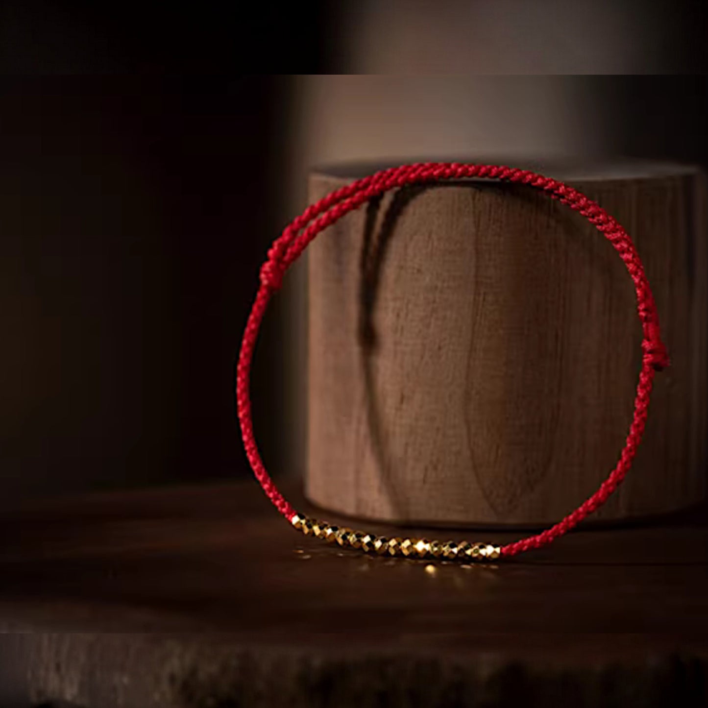 24k 999 Gold Beads Sparkling Charm Red Braided Rope Bracelet