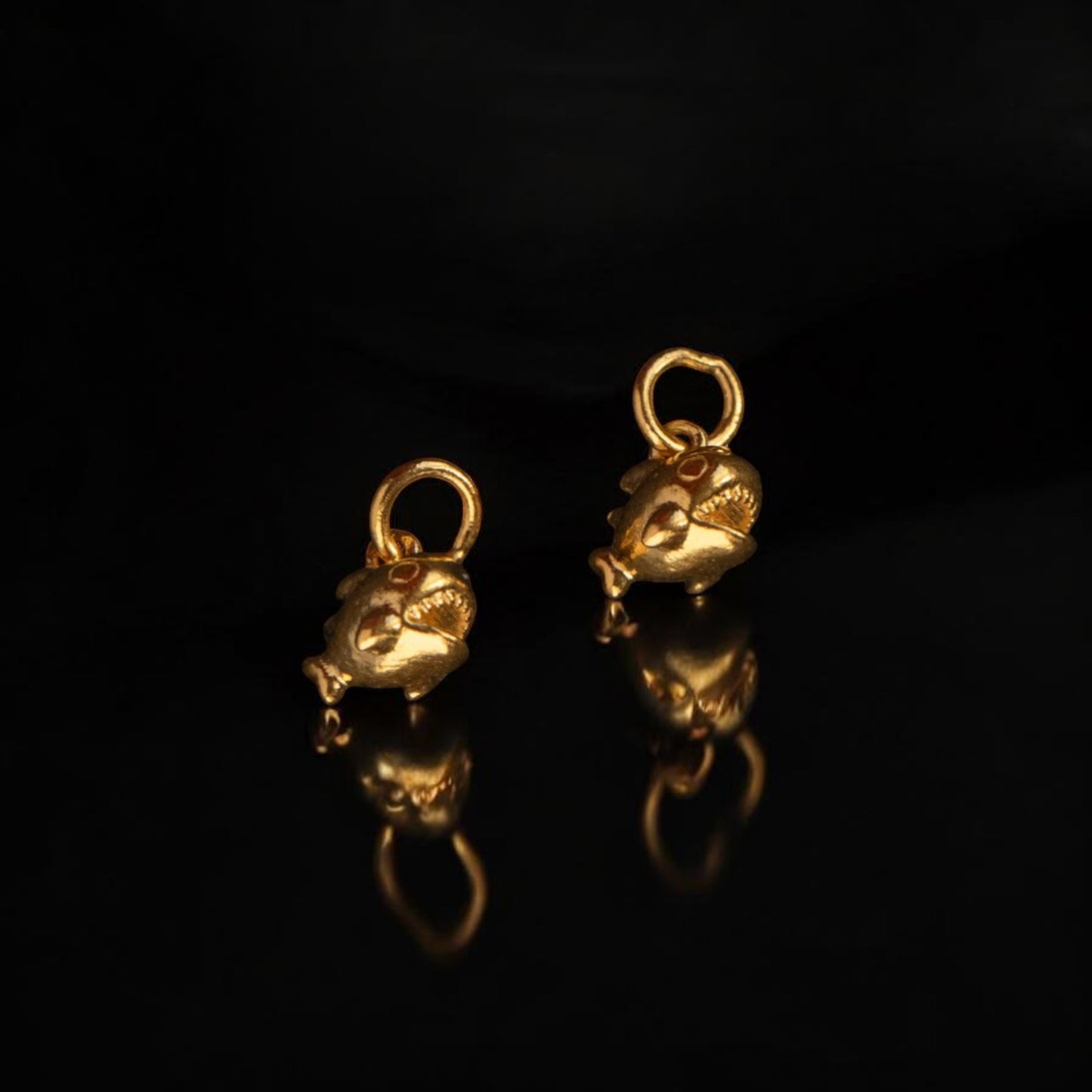 24K 999 Gold Lucky Mini Cute Baby Shark D.I.Y Pendant Charm