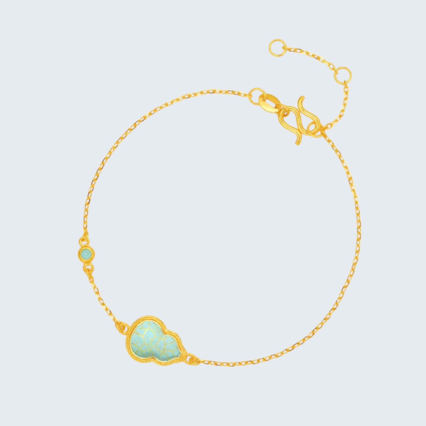 24K 999 Gold Enamel Gourd Bracelet