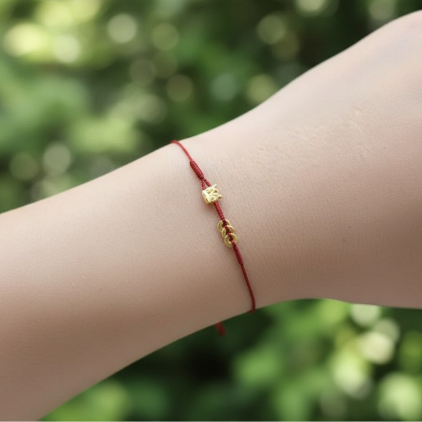 24k 999 Gold Mini Zodiac Horse Handmade Woven Bracelet and Anklet