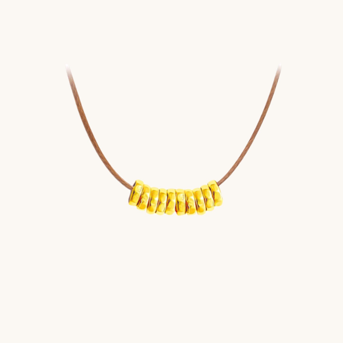 24k 999 Gold Minimal Beads Rope Necklace