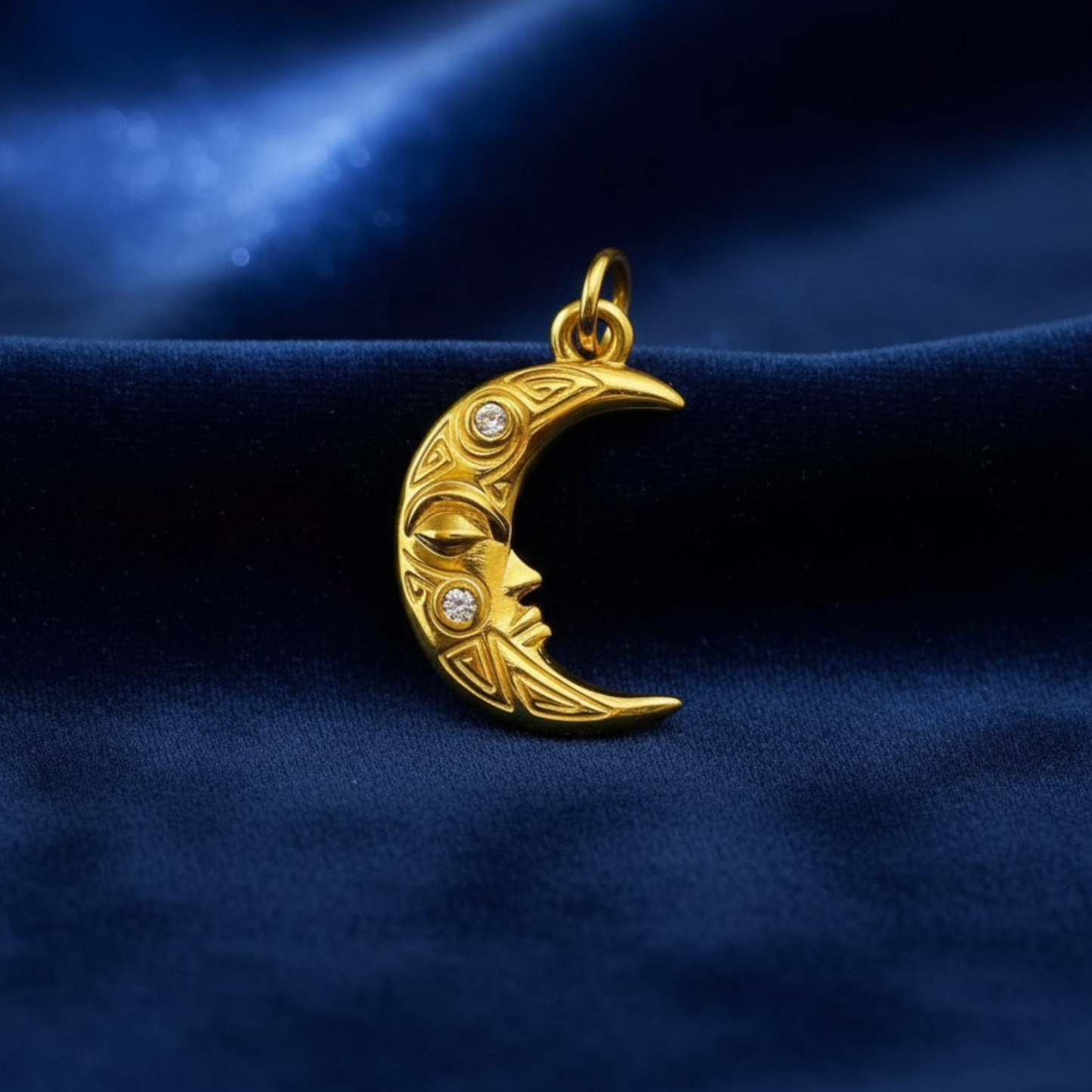 24k Gold Sun and Moon God 999 Pendant Charm