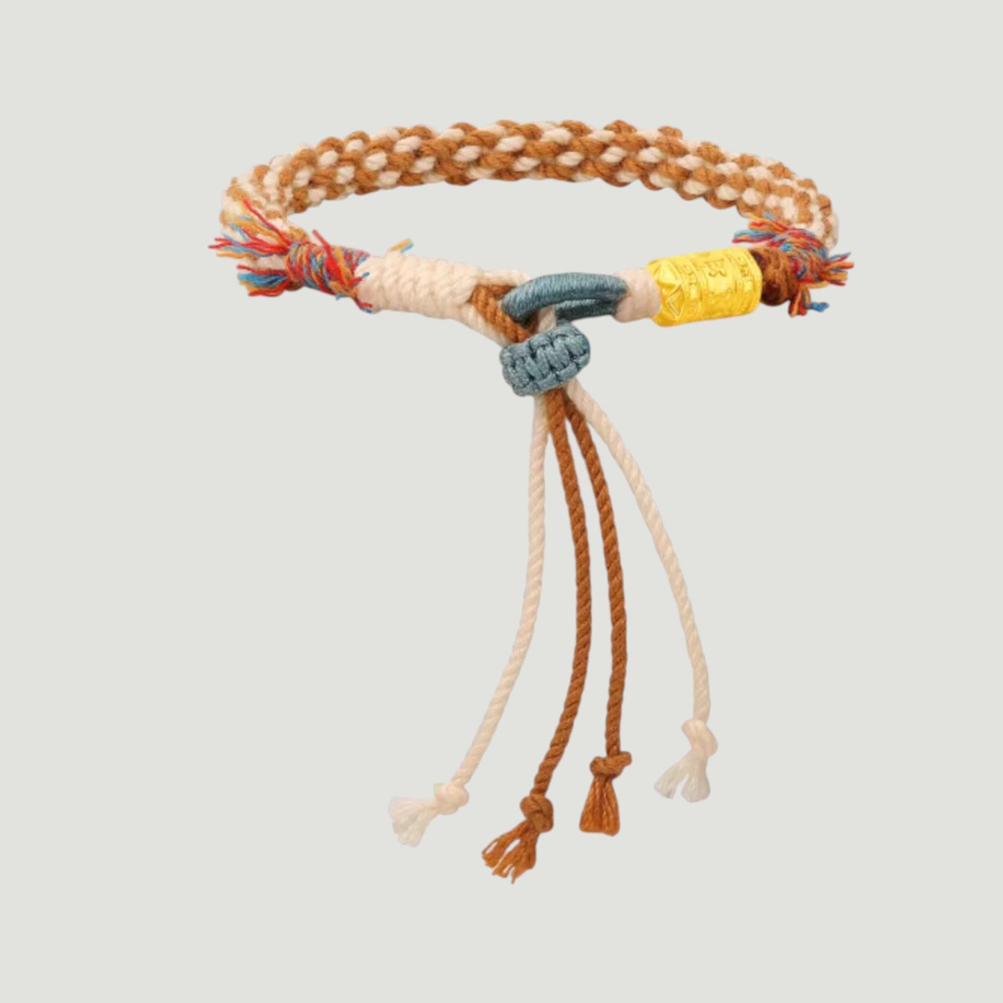 24K Gold Spiritual Mantra Protection Charm Braided Bracelet