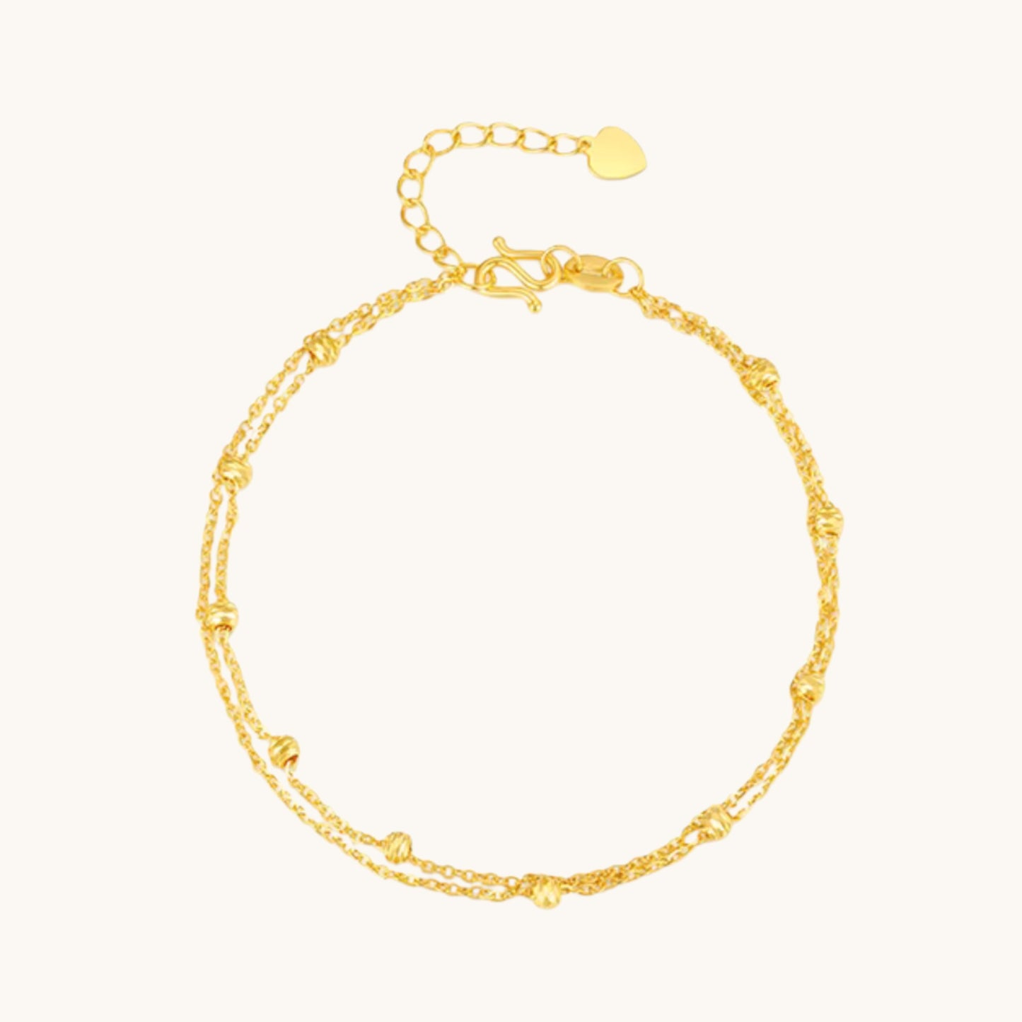 24K 5G Gold Minimal Double Layer Beads Bracelet