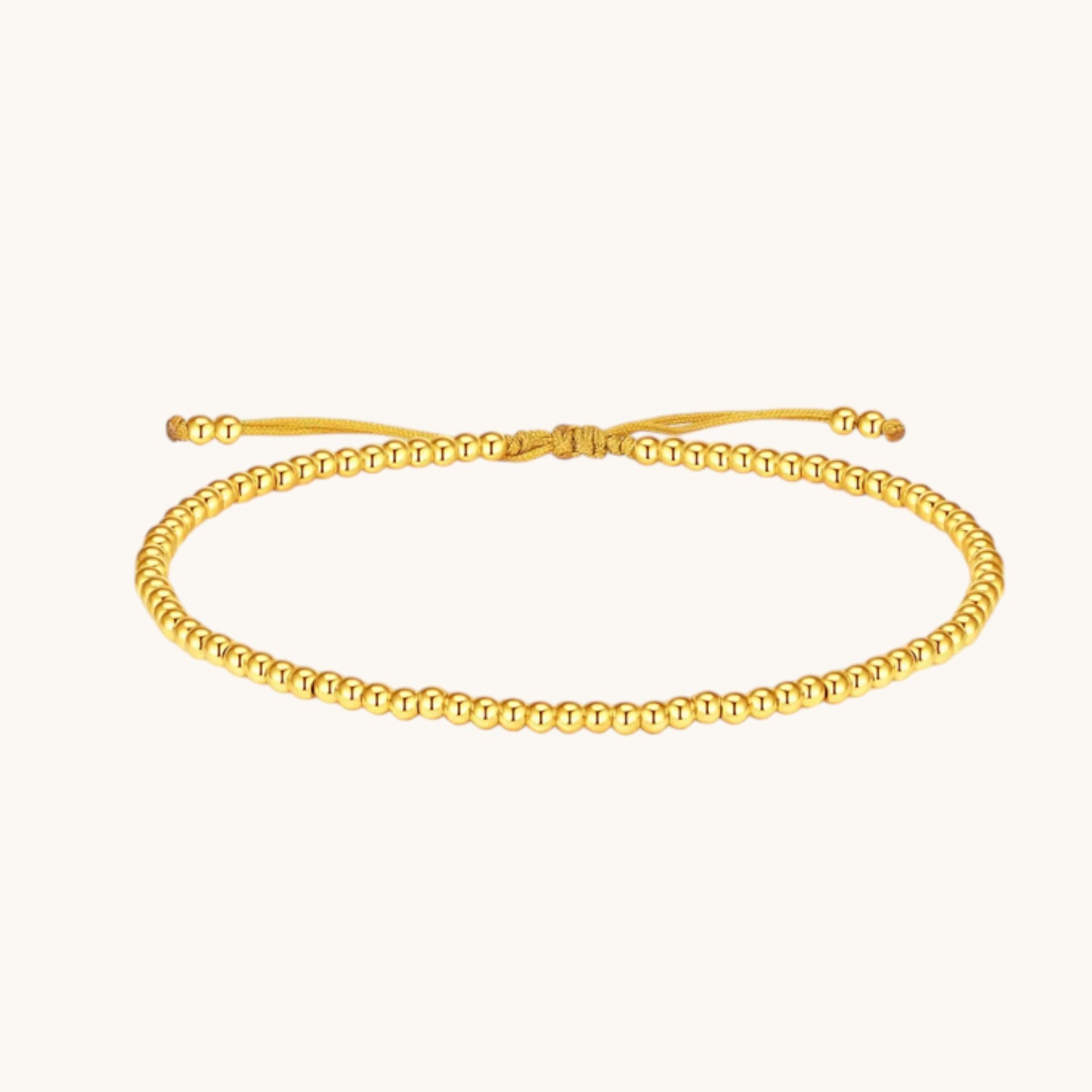 24K Gold Beads Minimal Weaving Adjustable Bracelet