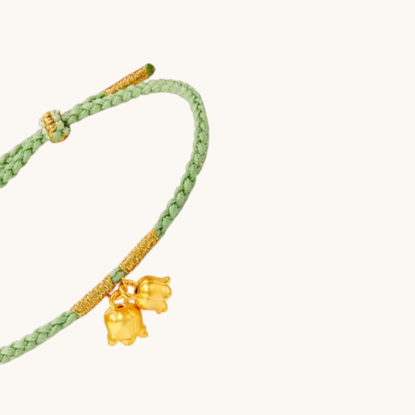 24K 999 5D Hard Gold LIly Flower Charm Weaving Bracelet