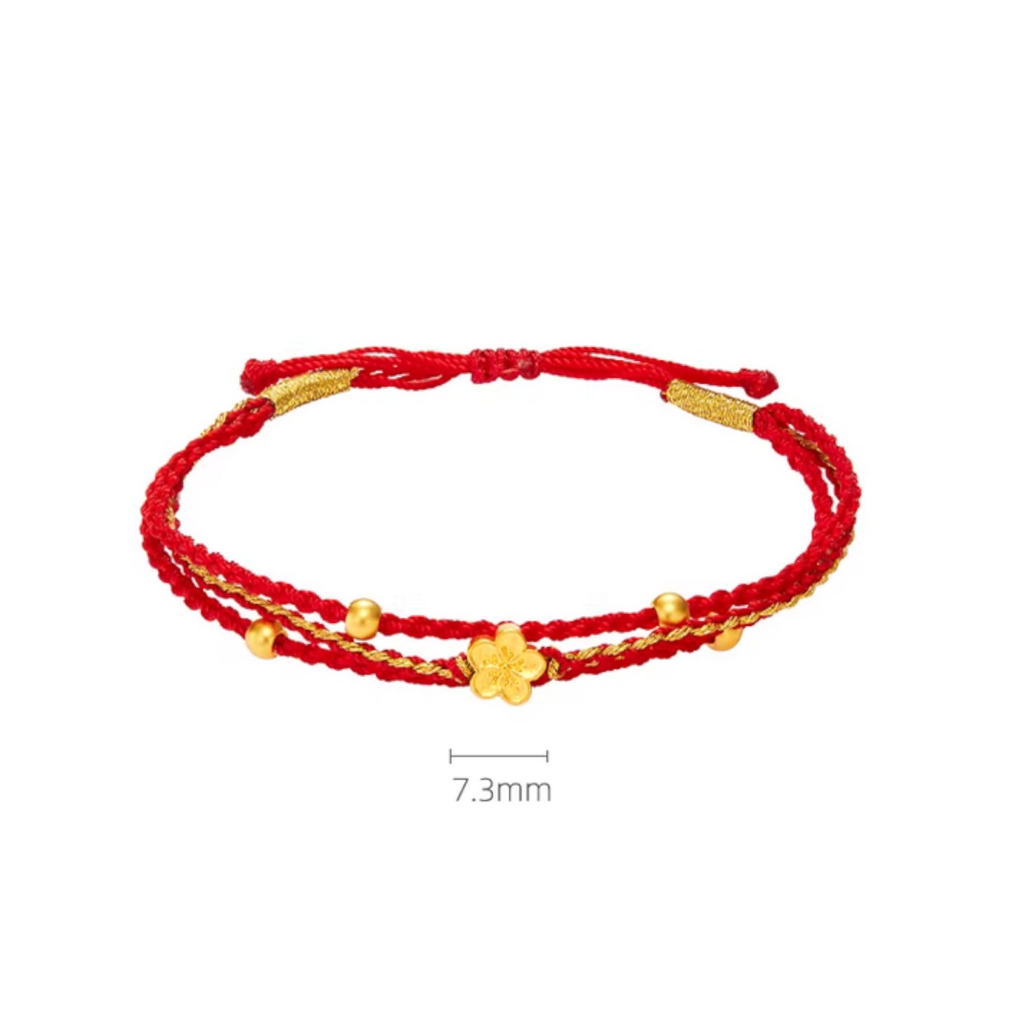 24K 999 5D Hard Gold Mini Star Beads Charm Weaving Double Bracelet