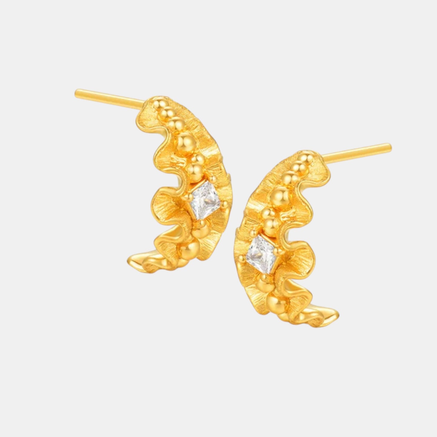 24k Fine 5D Gold Silhouette Stud Earrings