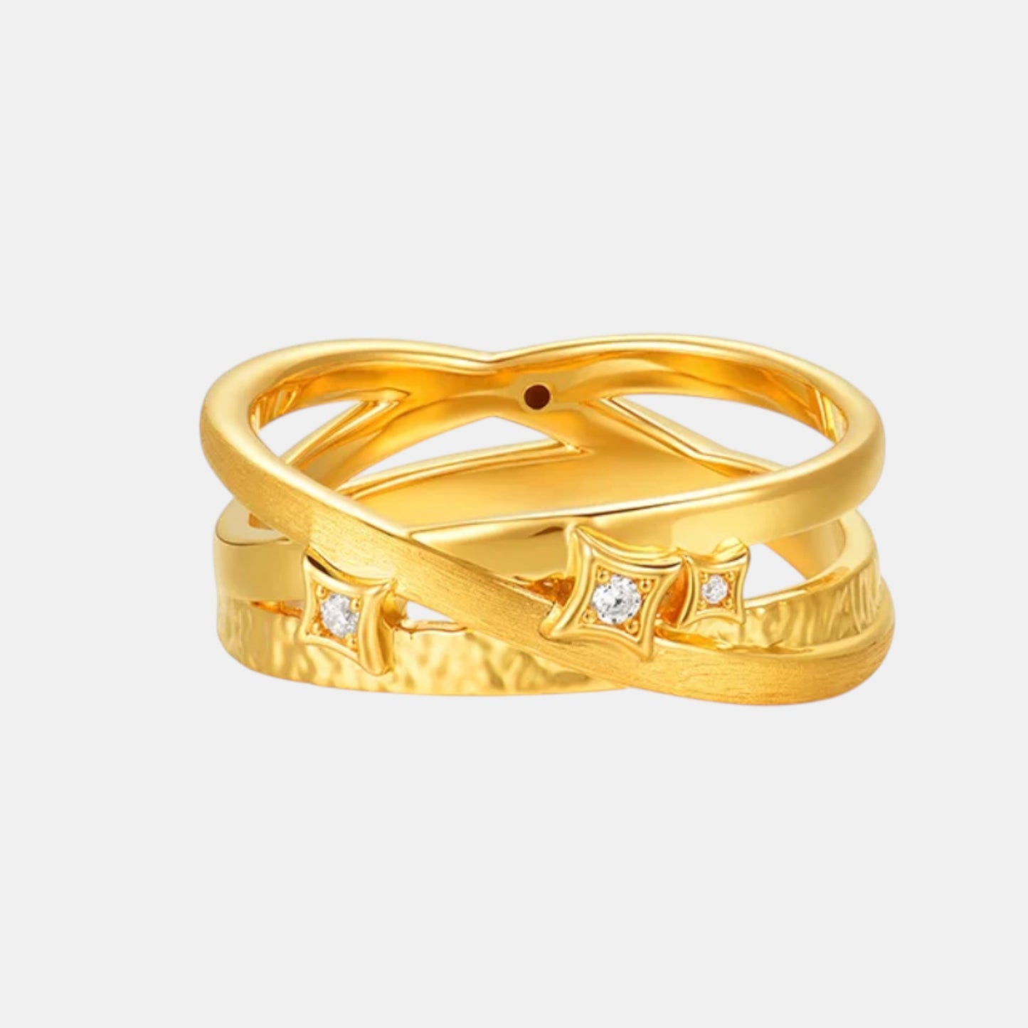 24k Pure Gold 5D Minimal Style Band Stacking Ring