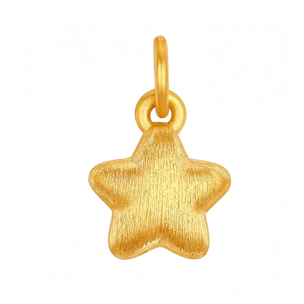 24k 999 Gold Persimmon Star and Blessing Lock Charm D.I.Y Pendant