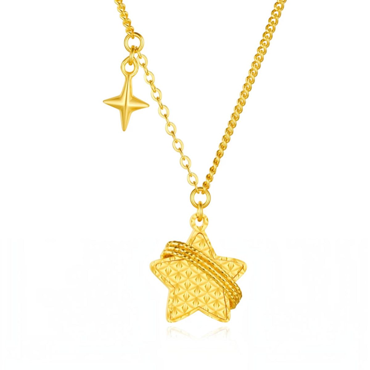 24K Gold Star Charms Necklace