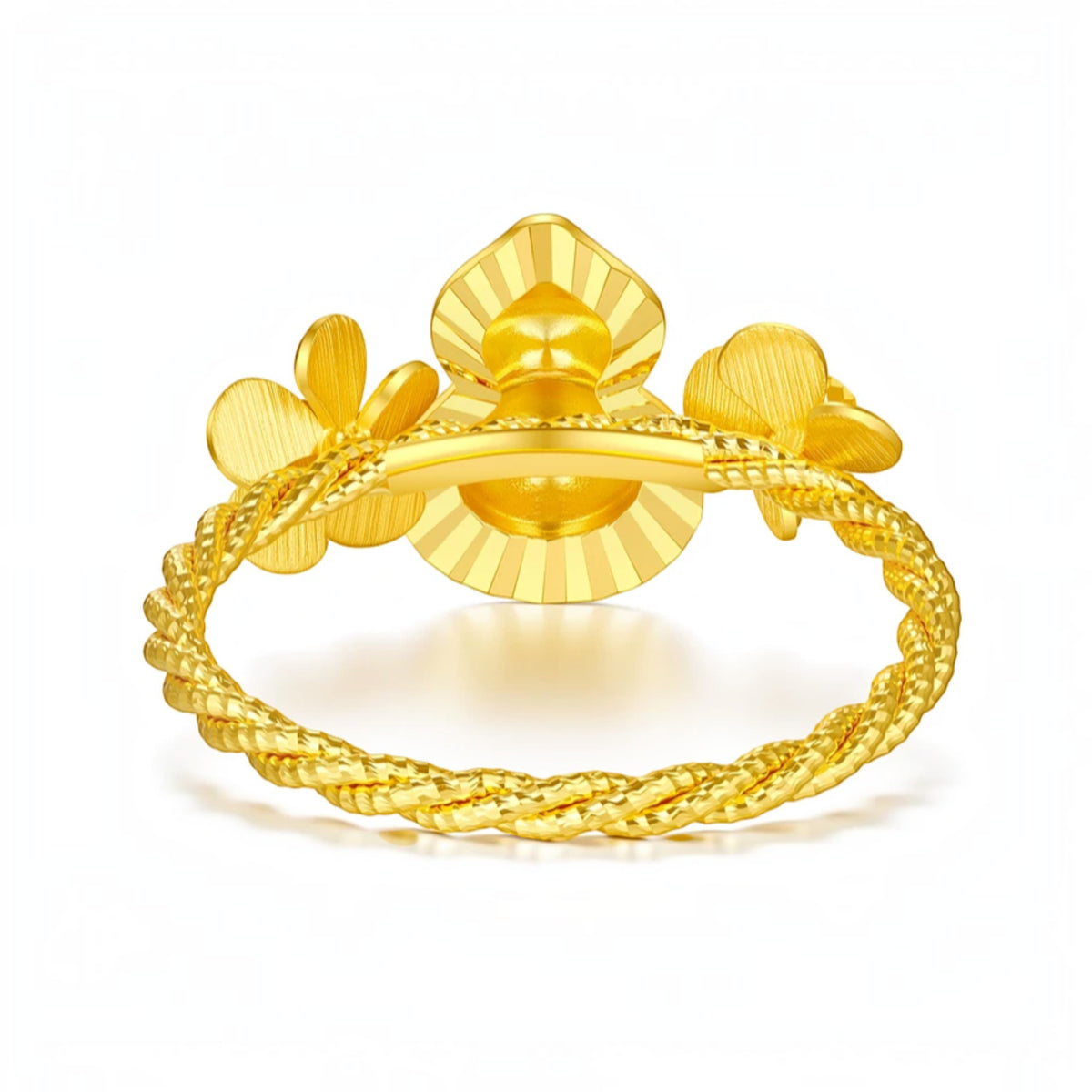 Genuine 24K Gold Gourd Twist Band Ring