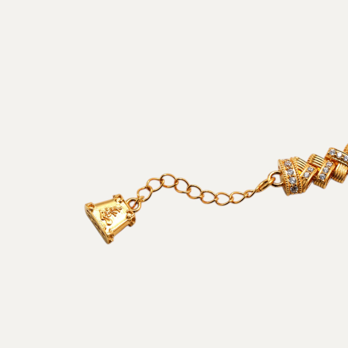 18k Fine Gold Wide Zircon Fashion Bracelet