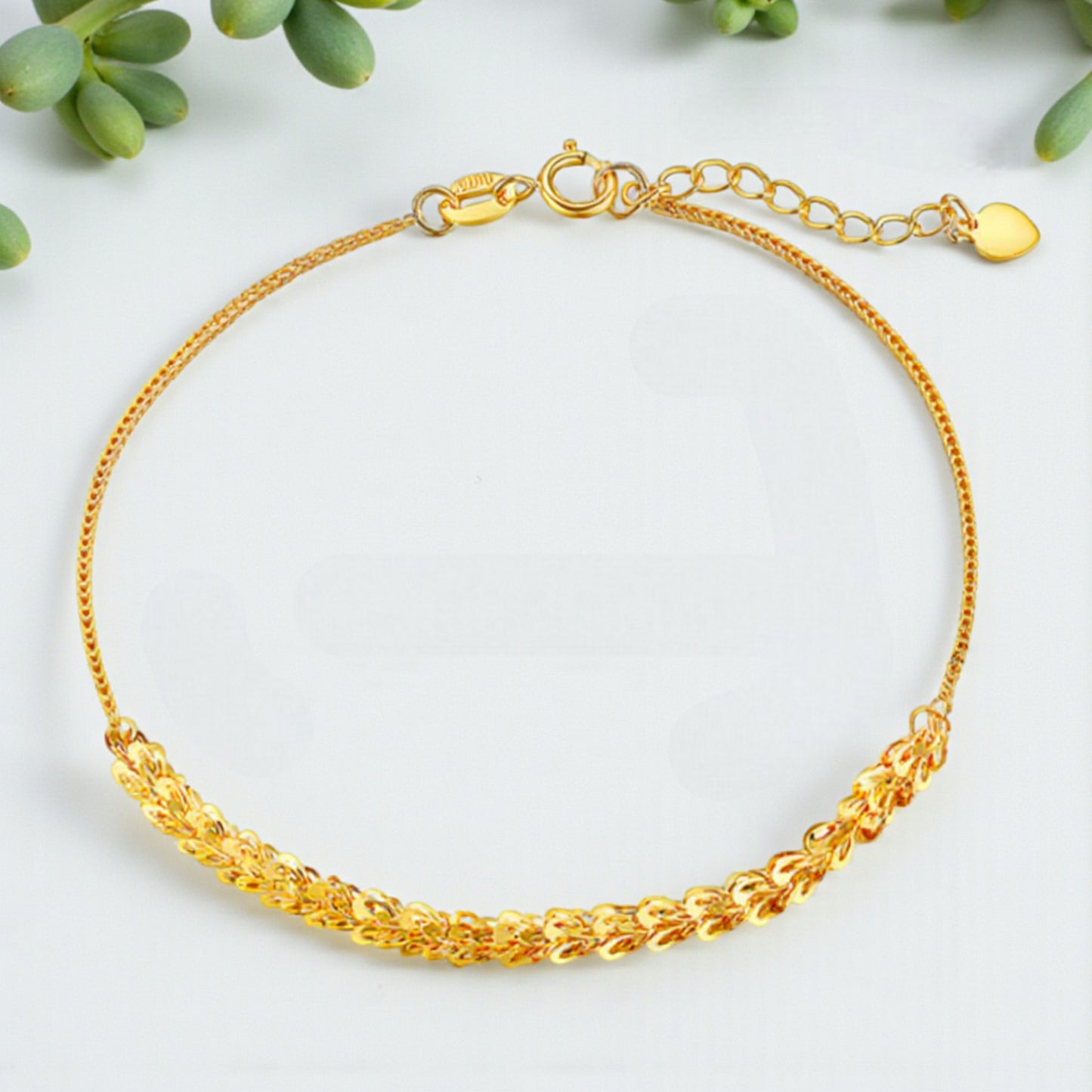 18K Yellow Gold Rose Gold Chain Phoenix Tail Bracelet