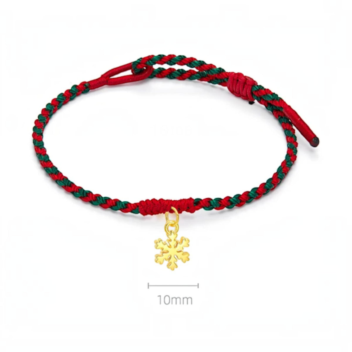 24k 999 Christmas Snowflake Mini Charm Holiday Gift Cord Adjustable Bracelet