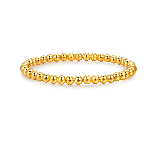 24K Real Gold 5D Hard Gold Minimal Minimalist Beads Bracelets
