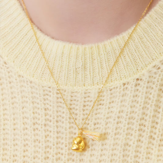 24K Pure Gold Blessing Wishing Rabbit Bunny Pendant - Gypsophila Co.