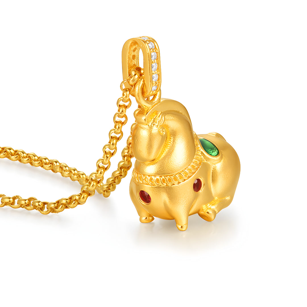 24k Solid Chinese Zodiac Tang Dynasty Style Year of Horse Pendant - Gypsophila Co.