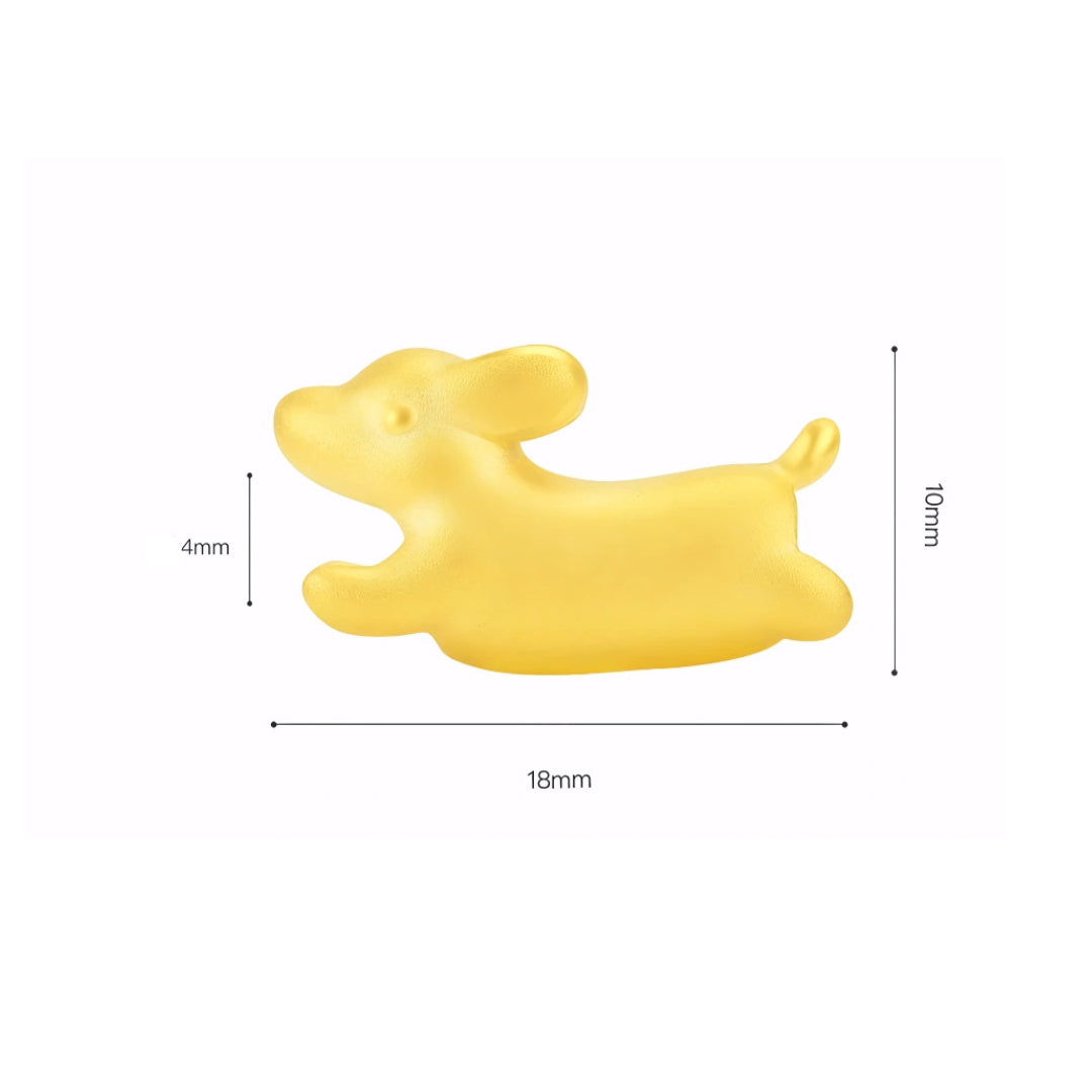 24K Pure 999 Gold Lucky dachshund Dog D.I.Y Charm Pendant