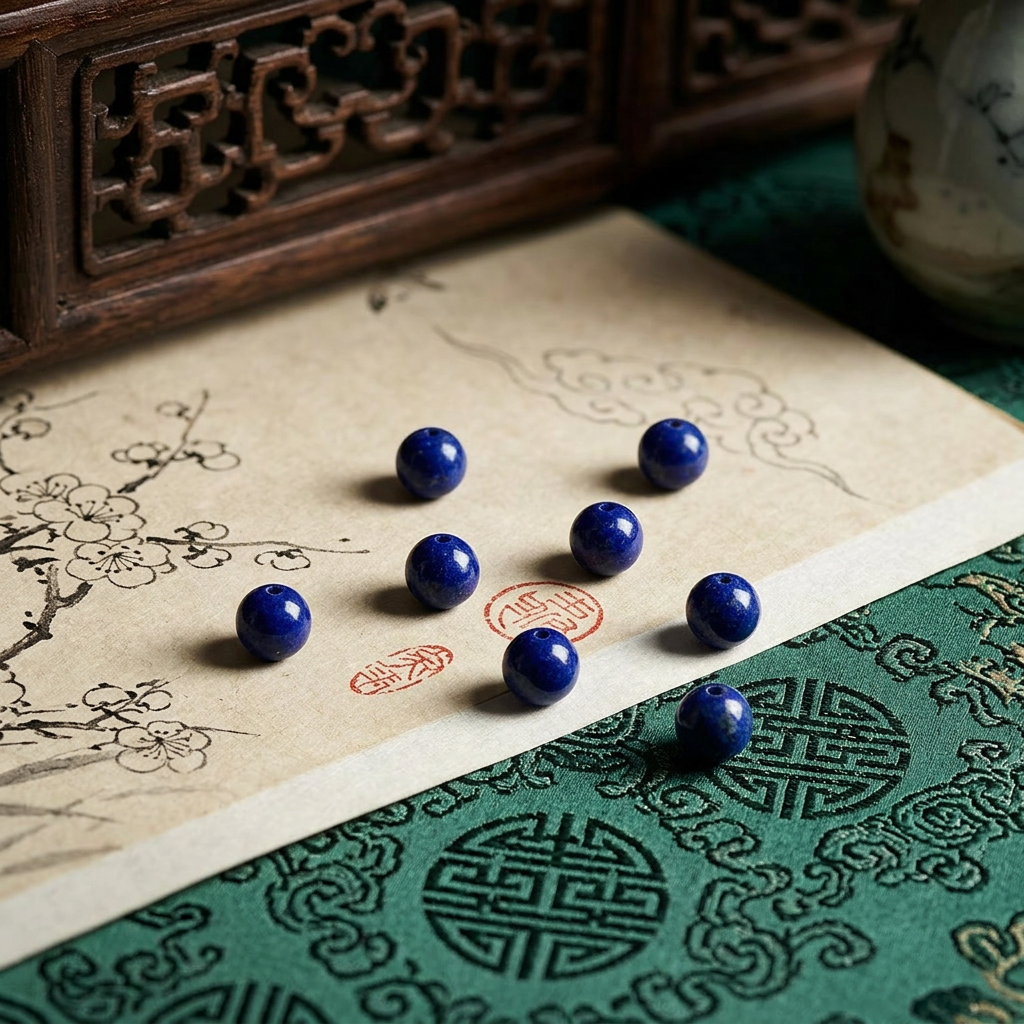 24k 999 Gold Carp Koi Fish Charm Beads High-Quality Natural Afghan Lapis Lazuli Ring