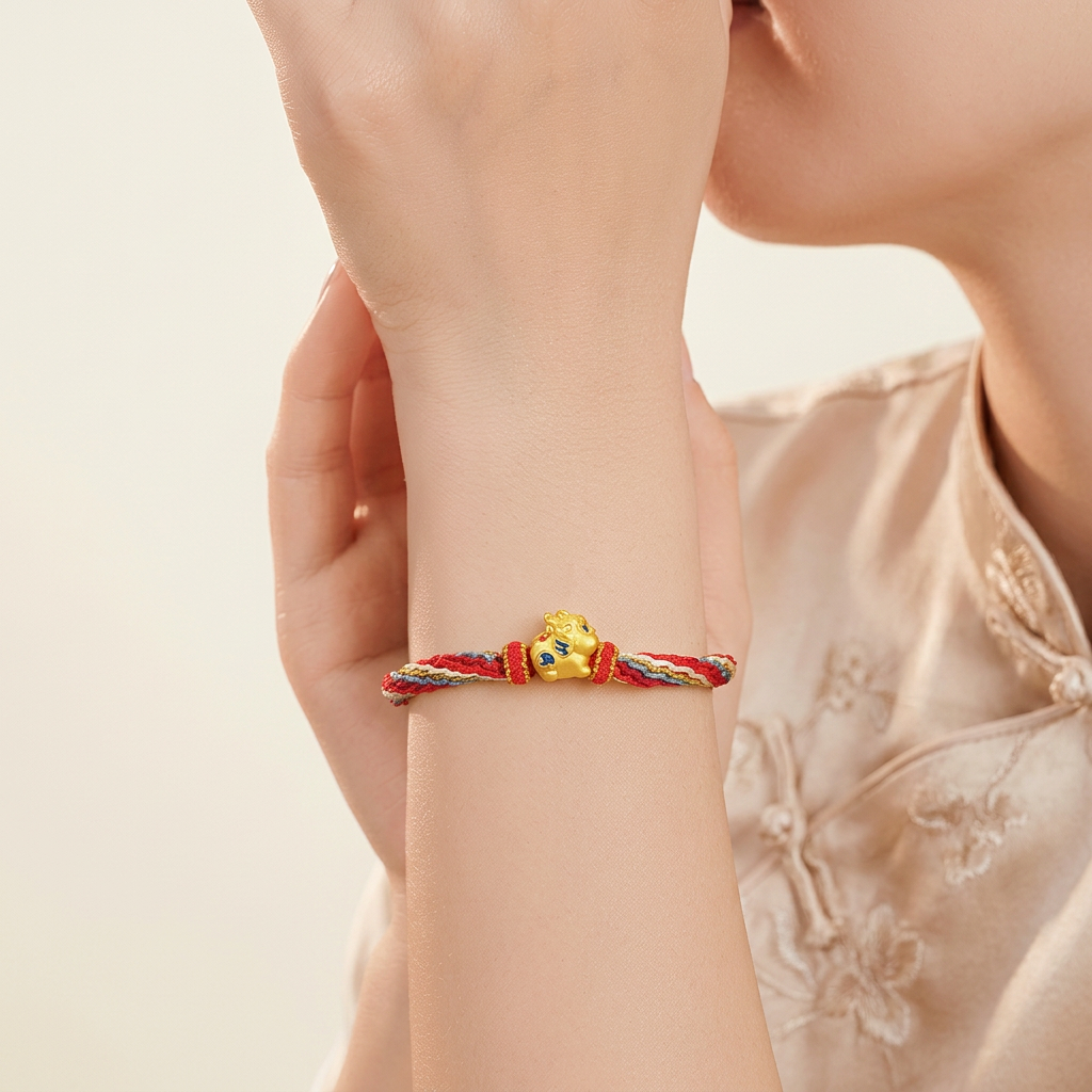 24K 999 Gold Pixiu Charm Wealth & Prosperity Symbol Bracelet