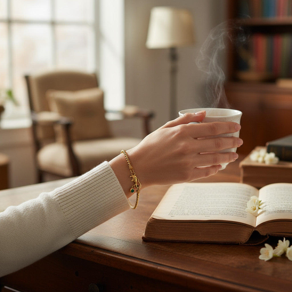 24k Pure 999 Gold Chain Beads Golden Elephant Buckle Bracelet