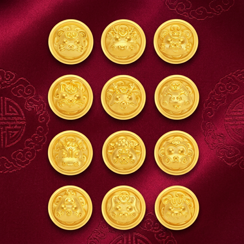 24K 999 Gold Spacer Mini Chinese Zodiac Animal Year of the Horse Charm DIY