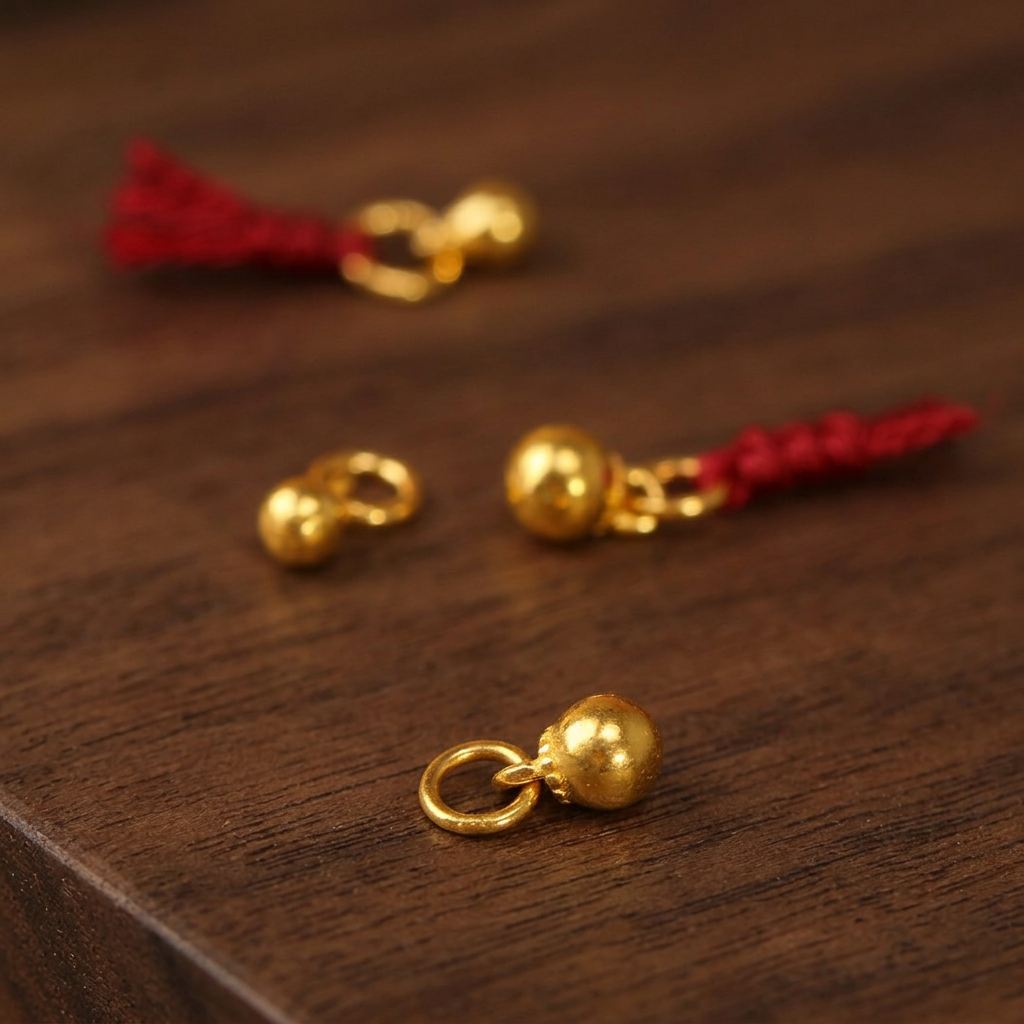 24k 999 Solid Gold Mini Bell D.I.Y Jewelry Making for Bracelet Necklace