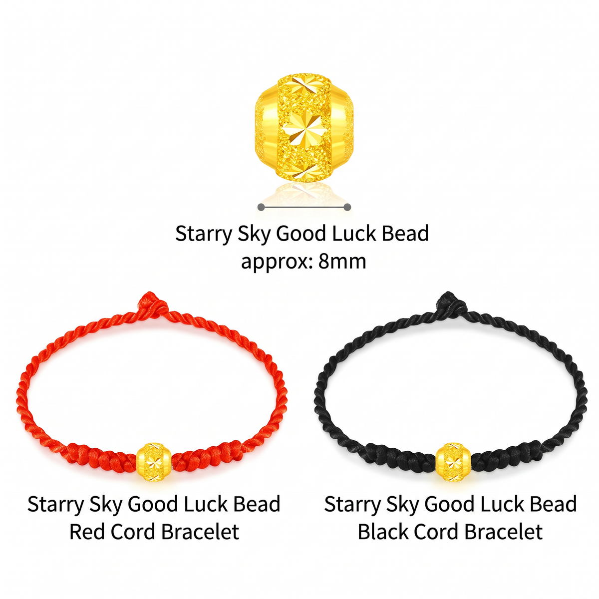 24k 999 Gold Lucky Bead Woven Bracelet Couple Matching Gift