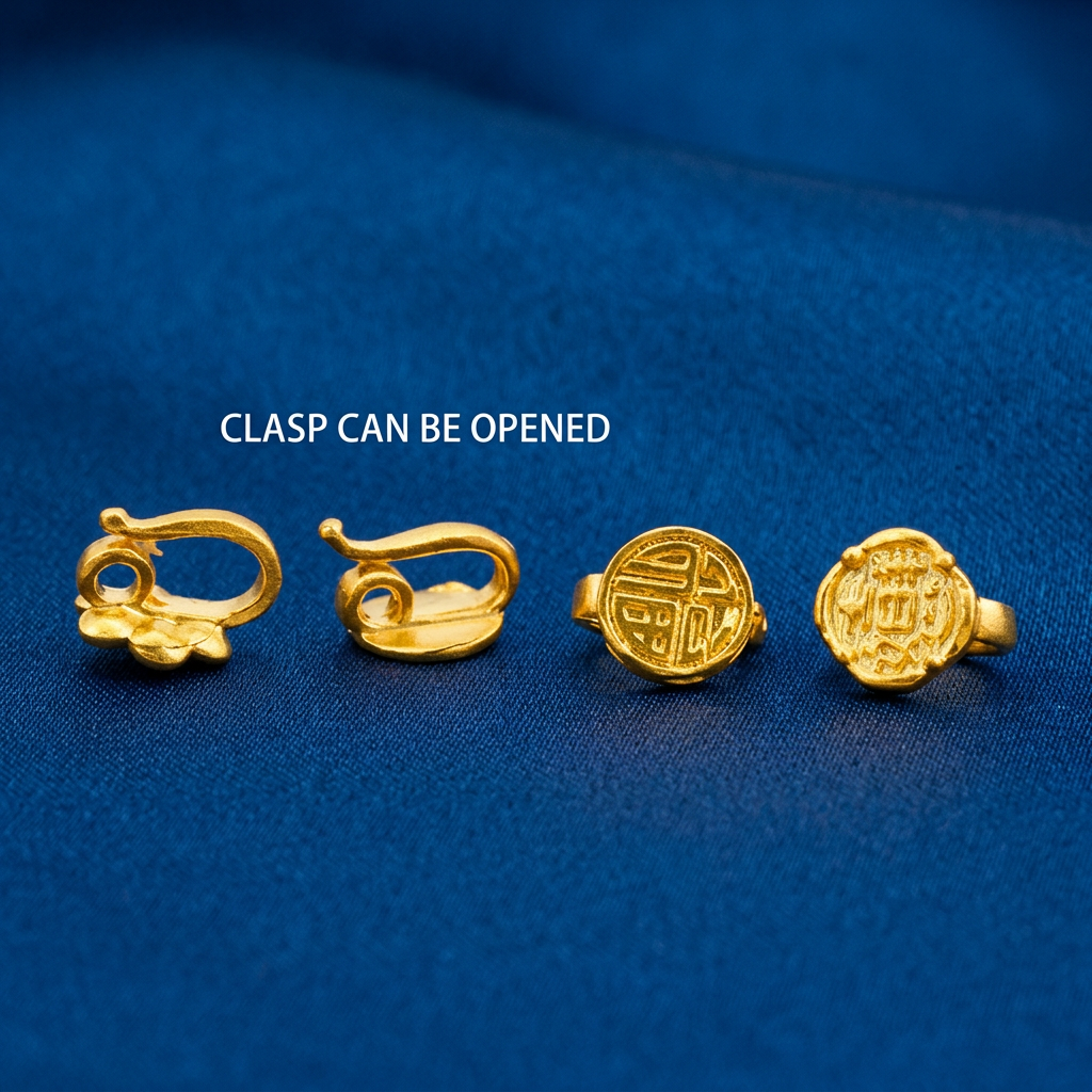 24k 999 Solid Gold D.I.Y Mini Charms Chinese Blessing Gourd Lucky Bead