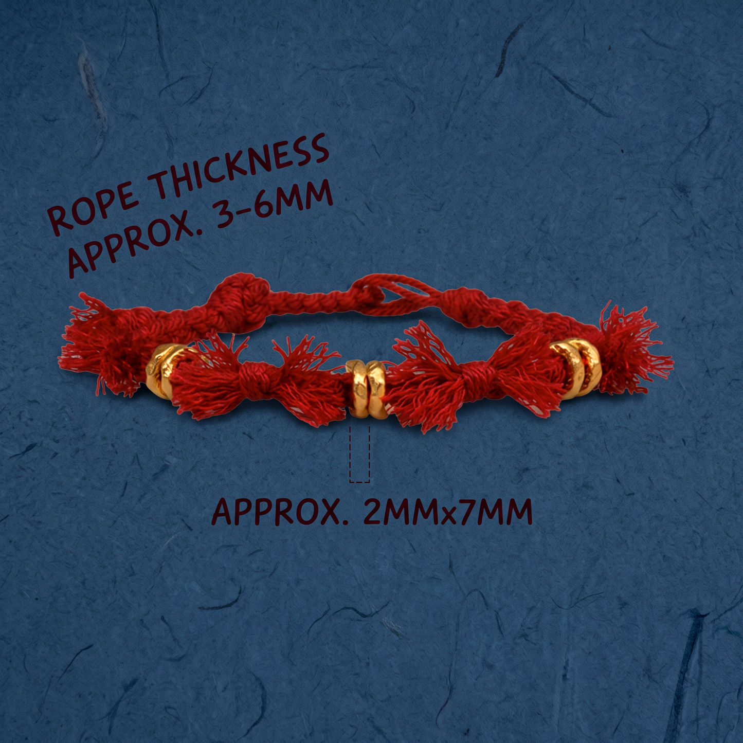 24k Fine 999 Gold Fortune Beads Tibetan-Inspired Handwoven Cord Bracelet