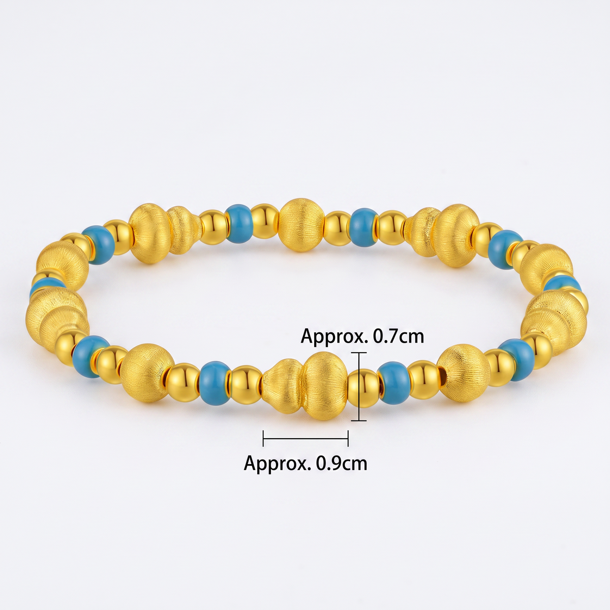 24K Gold Gourd Beads Enamel Luxurious Bracelet